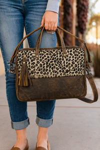 Cowhide Bags: Zuri Aged Leather & Cowhide Laptop Bag
