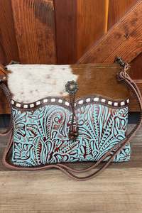 Cowhide Bags: Billie - Turquoise Charm