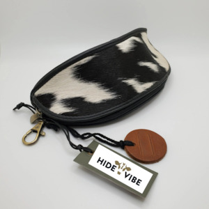 Accessories: Sunnies Case - B&W Cowhide