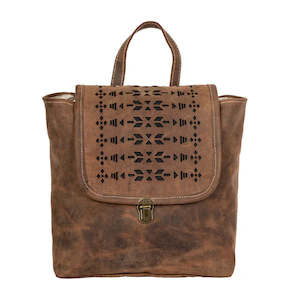 Cowhide Bags: Gerri - Aged Leather Backpack!