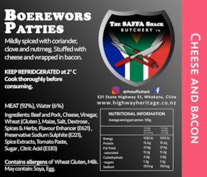 From The Butchery: Bacon & Cheese Burger Patties / kg