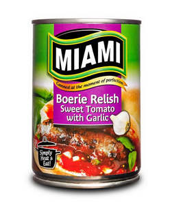 Canned Foods: Miami Boerie Relish Sweet Tomato with Garlic 450g