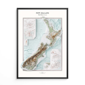 New Zealand Map - Reproduction of Vintage 1922 Atlas Map