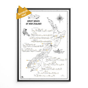 Posters: Great Walks Hike & Scratch Print - A2 size