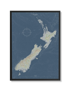 New Zealand Shaded Relief Map