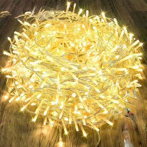 Frontpage: 50M 400LED Fairy String Lights for Outdoor and Indoor Use with Clear PVC Cable 24V (Solar Panel) (Warm White)