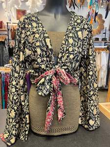 Clothing-Tops: Tatiana Silky Floral Wrap Jacket