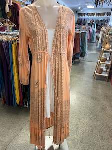 Clothing-Dresses: Lou Om Block Print Wrap Jacket