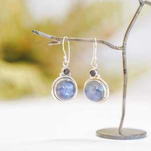 Crystal And Gem Stone Collection: Sasha Blue Kyanite Round Earrings