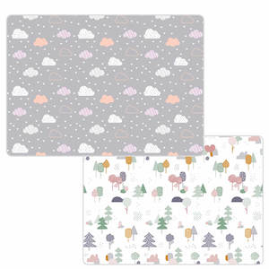 Babies Kids: 200x1800x1 cm Foldable Baby Playmat with Carry Bag - Cloud & Tree Double Sides-B