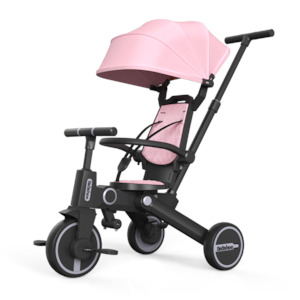 Babies Kids: Birthday Gift-7 in1 Smart Folding Two-way Kid Trike Bike/ Stroller-Pink
