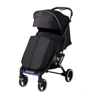 Baby Strollers: Dearst Four Wheels Lightweight Folding Baby Stroller with Footmuff, Raincover and more-Black