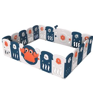 Babies Kids: Luxurious Unique Baby Playpen 18+2 Panels (Ocean-Blue)