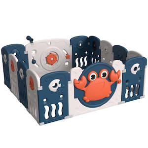 Playpens: Luxurious Baby Playpen 12+2 Panels (Ocean-Blue)
