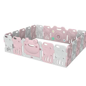 Luxurious Baby Playpen 18+2 Panels (Little Froggy-Pink)