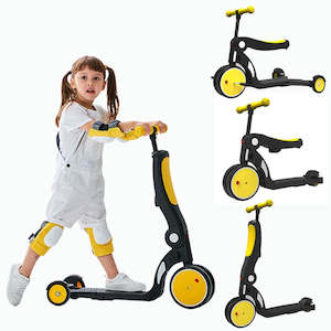 Birthday Gift Yellow Convertible 3-in-1 Balance Bike, Tricycle & Scooter for Age&hellip;