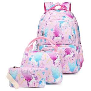 Blue Rainbow Unicorn Backpack Set