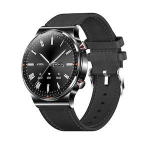 Smart Watches: Black Smart Watch Leather Strap-Christmas Gift