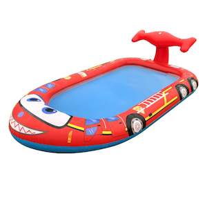 Toys Games: 3-in-1 Fire Truck Inflatable Splash Pad