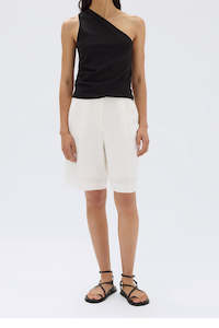 Assembly Label: ASSEMBLY LABEL // Orchid Jersey One Shoulder TOP BLACK