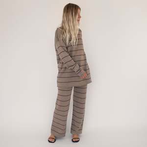 Her Knitwear: BEIGED // James Pants BROWN BLACK STRIPE
