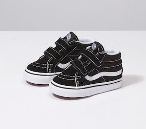 Vans: VANS // Kids SK8-Mid Rise Velcro BLACK/WHITE