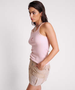 Lucky Last All 50 Off: ONE TEASPOON // One Teaspoon Rib Singlet ROSE QUARTZ