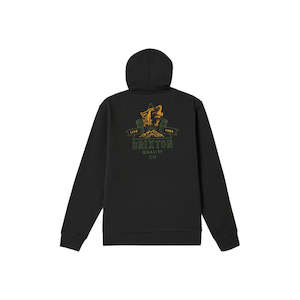 Him Hoodies Crews: BRIXTON // Roaring Wolf Hoodie WASHED BLACK