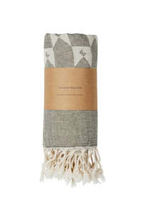 KAREN WALKER // Monogram Turkish Towel DARK OLIVE