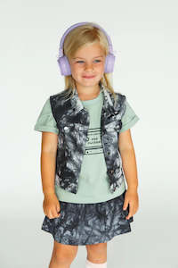 Mini Me: POP FACTORY SHOP // On Tour Denim Vest BLACK TIE DYE