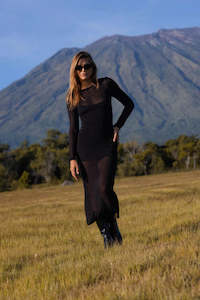 Dress: BLAK // Fear No More Dress BLACK TEXTURE LACE