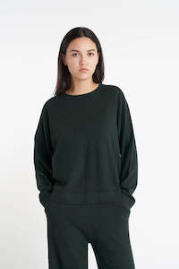 Her Knitwear: HUFFER // Merino Neve Crew FOREST