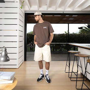 Him Tees: CRATE // Scripted Box Fit Tee CHIA