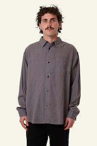 Him Shirts: THRILLS // Hemp Minimal Thrills Oversize Long Sleeve Shirt GREY ASH