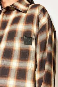 Him Shirts: STOLEN GIRLFRIENDS CLUB // Pioneer Plaid Overshirt BROWN/BUTTER