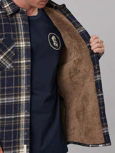 JAF // Seaport Shearling Shirt BLUE CHECK