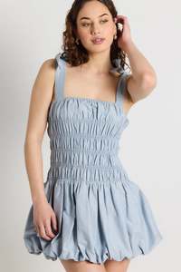 3 Days Only Mens Sale: LOVE LULU // Bubble Skirt Mini Dress CORNFLOWER BLUE