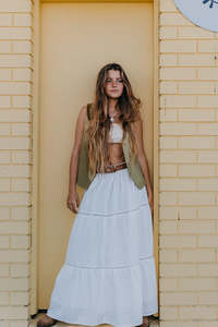 OTTWAY // Breezy Embroidered Skirt WHITE