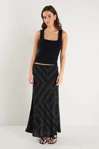 AMONG THE BRAVE // Summit Maxi Skirt BLACK LINES
