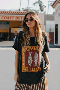 Tees: OTTWAY // Against the Current Tee WASHED BLACK