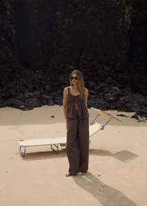 Her Pants: AFENDS // Cyrus Wide Leg Pant COFFEE STRIPE