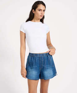 ONE TEASPOON // Funks Hi Waist Elasticated Flippy Denim BLUE PASADENA