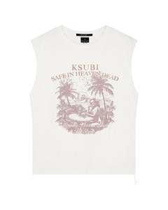 Him Tees: KSUBI // Paradiso Cut Off Tee VINTAGE WHITE