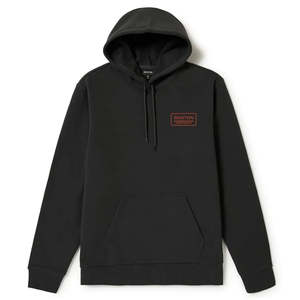 Him Hoodies Crews: BRIXTON // Palmer Proper Hoodie WASHED BLACK/WHITE