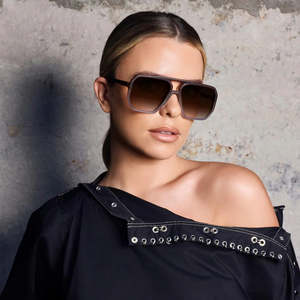 Eyewear: VALLEY // Rodeo MATTE TRANSPARENT CHOC FADE TO CRYSTAL/BROWN GRADIENT LENS