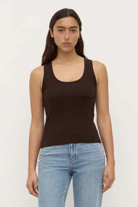 Assembly Label: ASSEMBLY LABEL // Robyn Scoop Neck Rib Tank GANACHE