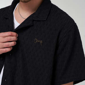 Crate Clothing: CRATE // Dash Texture SS Shirt BLACK