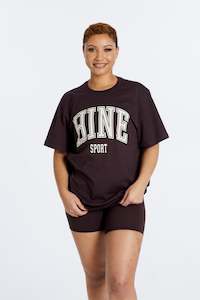 Hybrid Athleisure: VARSITY TEE ESPRESSO