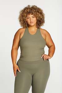 The Neutrals Edit: RIB RACERBACK SINGLET SAGE