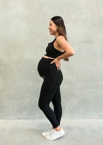 Maternity: STAPLE MATERNITY FULL LENGTH LEGGING ONYX